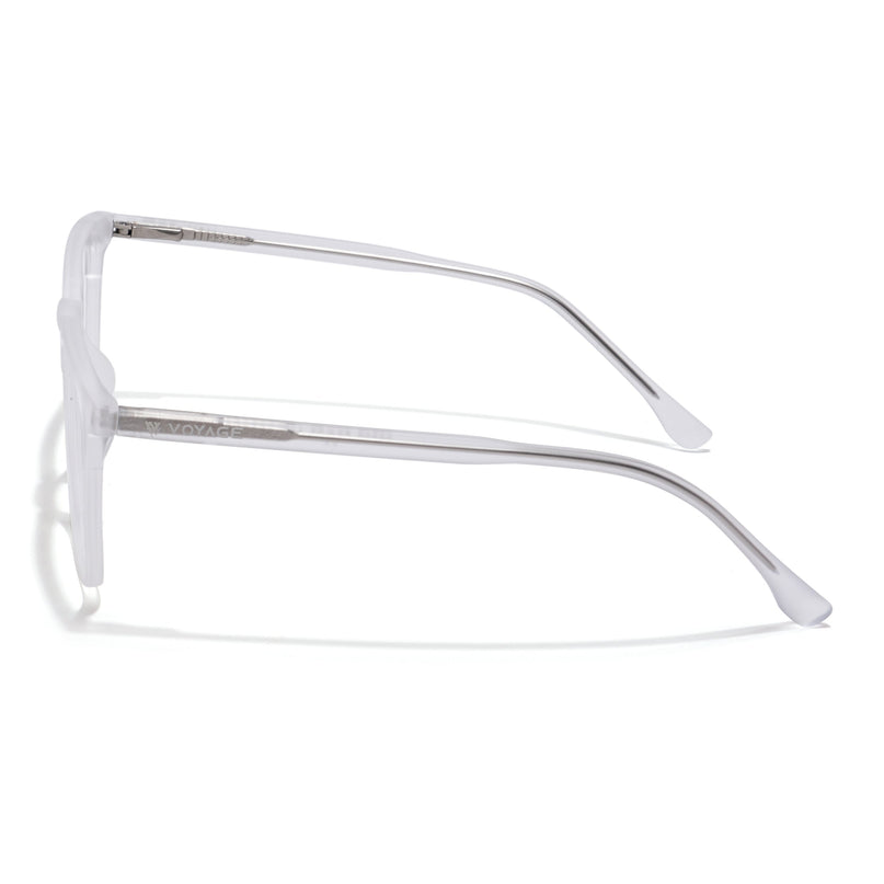 Voyage Thin Matt Transparent Square Eyeglasses for Men & Women - MG6522-C3
