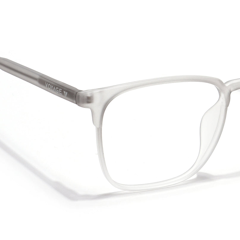 Voyage Thin Light Grey Square Eyeglasses for Men & Women - MG6523-C4