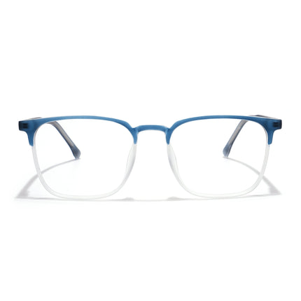 Voyage Thin Navy Blue & Transparent Square Eyeglasses for Men & Women - MG6525-C6