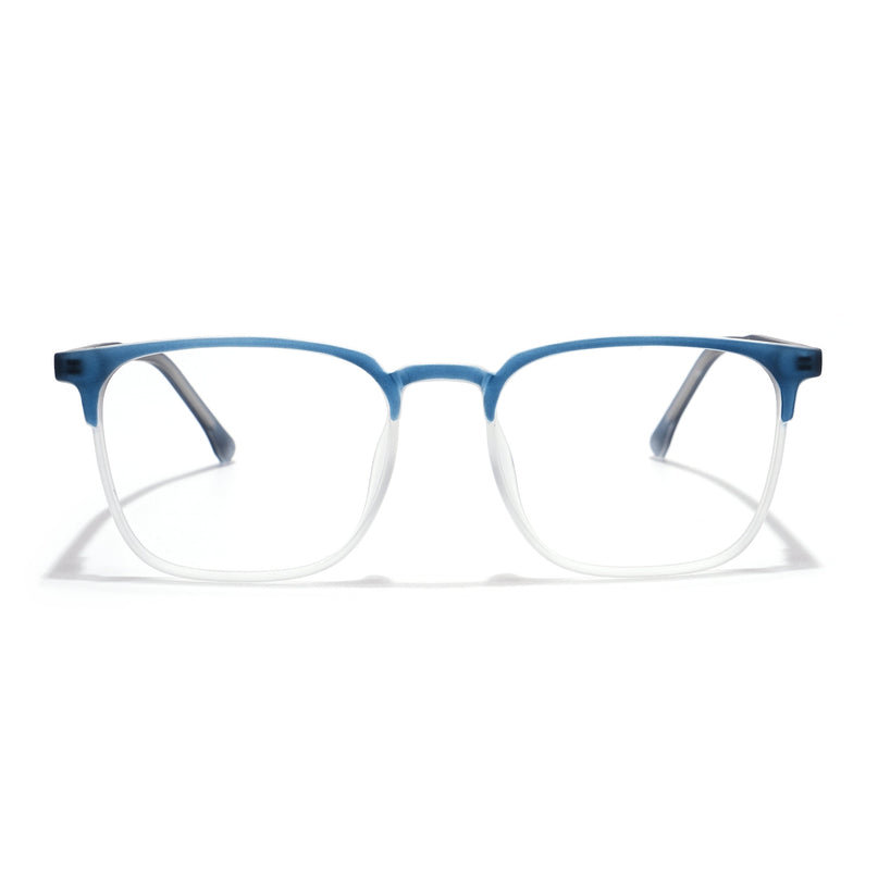Voyage Thin Navy Blue & Transparent Square Eyeglasses for Men & Women - MG6525-C6