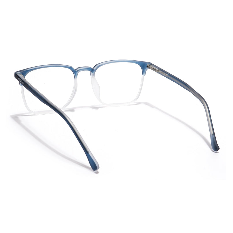 Voyage Thin Navy Blue & Transparent Square Eyeglasses for Men & Women - MG6525-C6