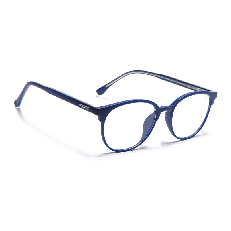 Voyage Blue Round Eyeglasses for Men & Women (28810FMG7586)