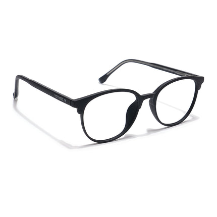 Voyage Thin Black Oval Eyeglasses for Men & Women - MG6527-C1