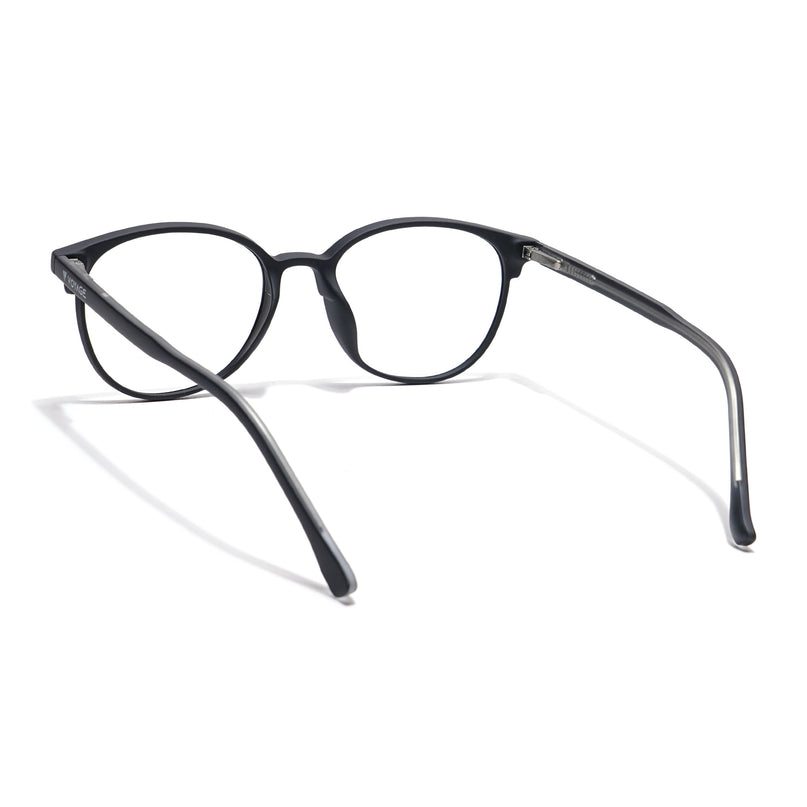 Voyage Thin Black Oval Eyeglasses for Men & Women - MG6527-C1