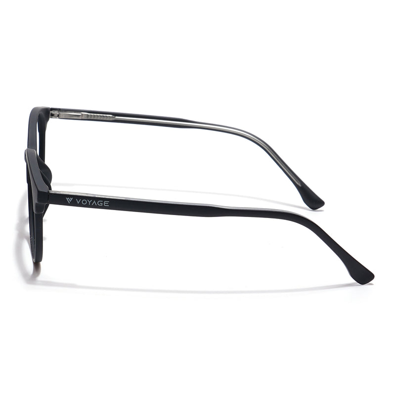Voyage Thin Black Oval Eyeglasses for Men & Women - MG6527-C1