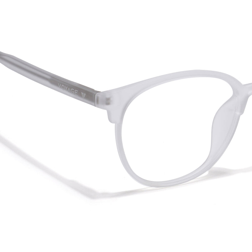 Voyage Thin Matt Transparent Oval Eyeglasses for Men & Women - MG6528-C2