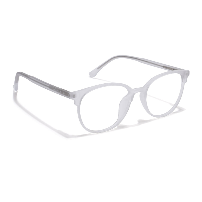 Voyage Thin Matt Transparent Oval Eyeglasses for Men & Women - MG6528-C2