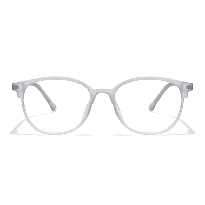 Voyage Thin Light Grey Oval Eyeglasses for Men & Women - MG6529-C3