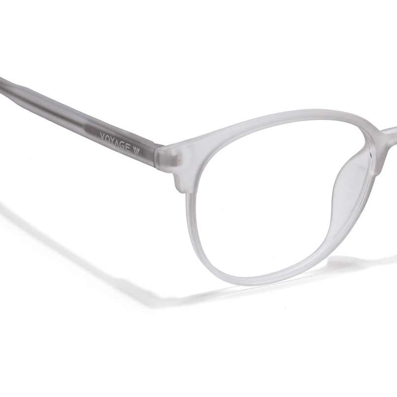 Voyage Thin Light Grey Oval Eyeglasses for Men & Women - MG6529-C3