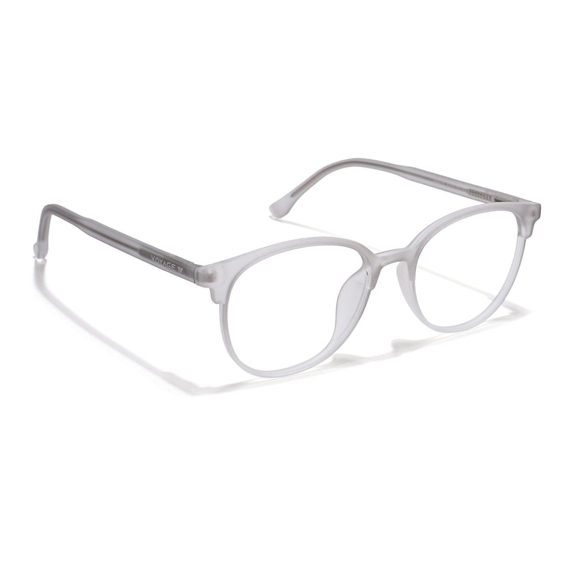 Voyage Thin Light Grey Oval Eyeglasses for Men & Women - MG6529-C3