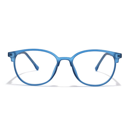 Voyage Thin Navy Blue Oval Eyeglasses for Men & Women - MG6531-C5