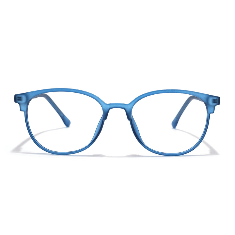 Voyage Thin Navy Blue Oval Eyeglasses for Men & Women - MG6531-C5