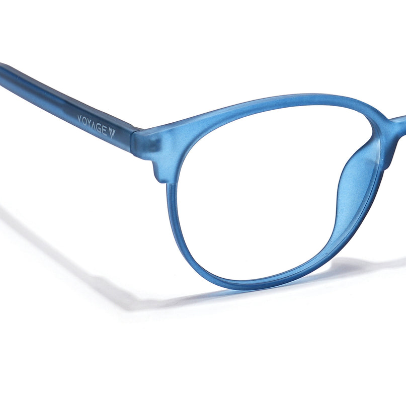 Voyage Thin Navy Blue Oval Eyeglasses for Men & Women - MG6531-C5