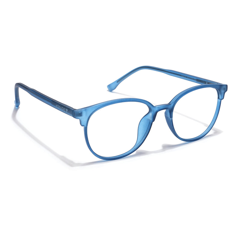 Voyage Thin Navy Blue Oval Eyeglasses for Men & Women - MG6531-C5