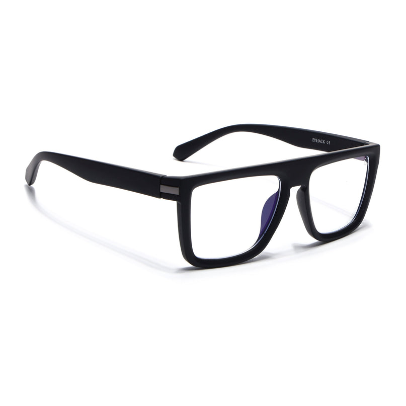 Eyejack Black Square Eyeglasses for Men & Women (2901FCL2081-C1)
