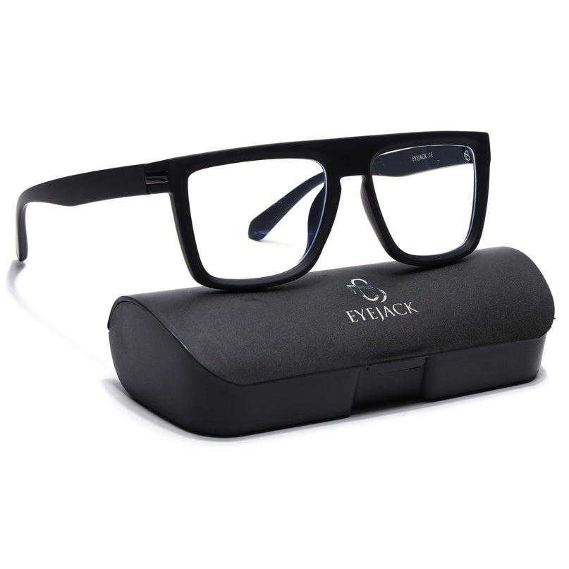 Eyejack Black Square Eyeglasses for Men & Women (2901FCL2081-C1)