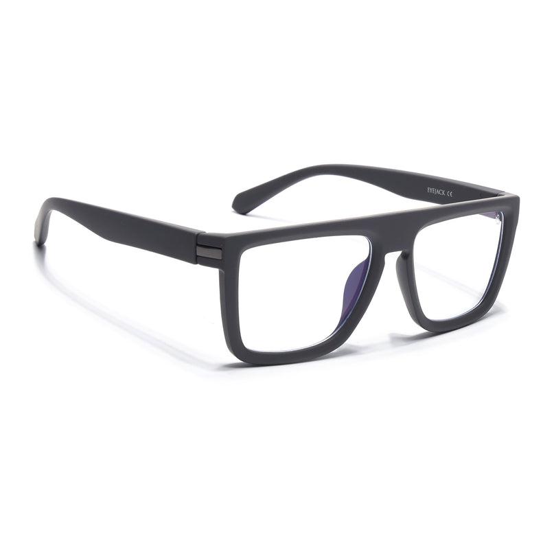 Eyejack Grey Square Eyeglasses for Men & Women (2901FCL2082-C2)
