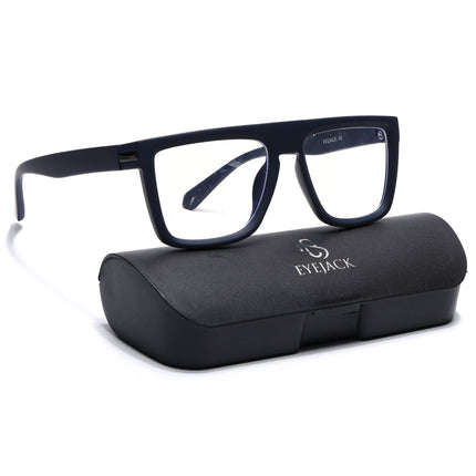 Eyejack Navy Blue Square Eyeglasses for Men & Women (2901FCL2083-C3)