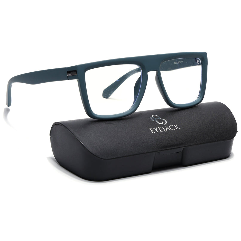 Eyejack Blue Square Eyeglasses for Men & Women (2901FCL2084-C4)