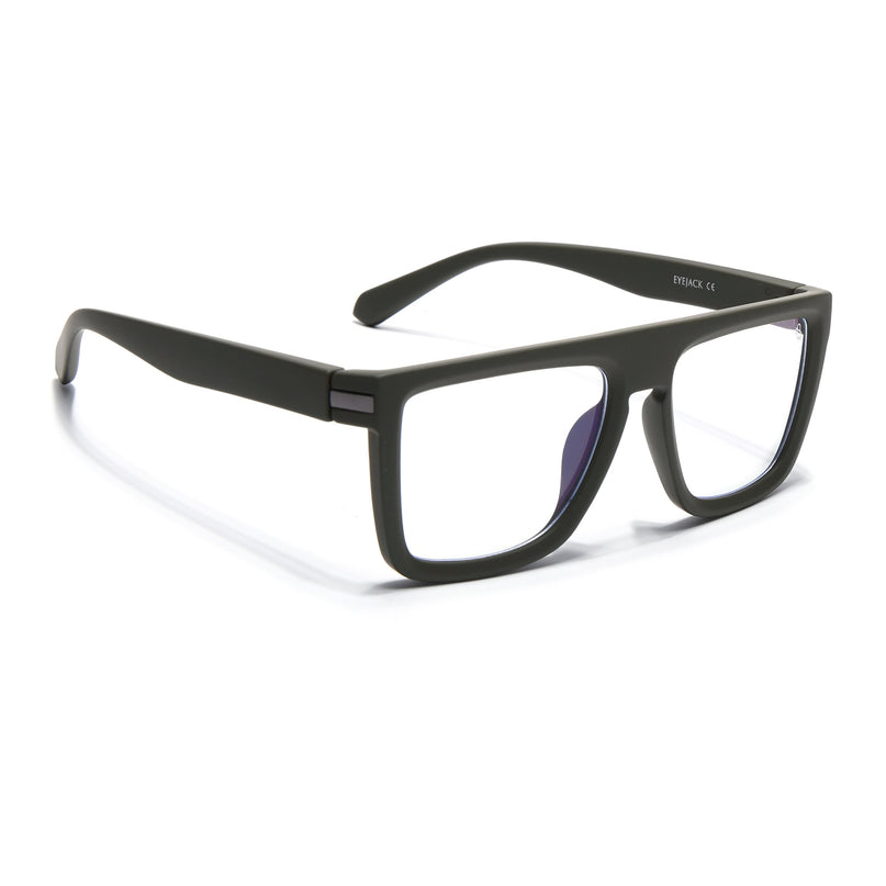 Eyejack Green Square Eyeglasses for Men & Women (2901FCL2085-C5)