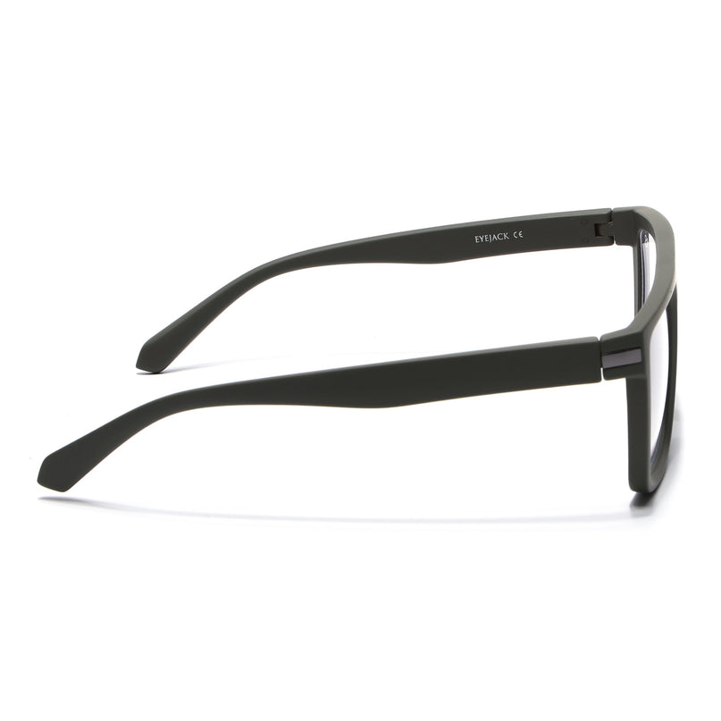 Eyejack Green Square Eyeglasses for Men & Women (2901FCL2085-C5)