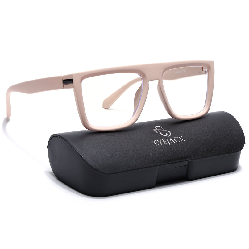 Eyejack Cream Square Eyeglasses for Men & Women (2901FCL2086-C6)