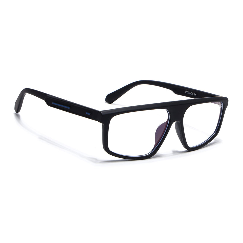 Eyejack Black Rectangle Eyeglasses for Men & Women (2902FCL2087-C1)