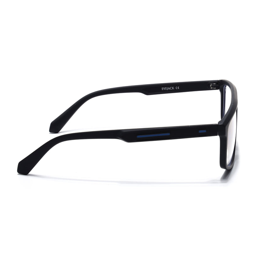 Eyejack Black Rectangle Eyeglasses for Men & Women (2902FCL2087-C1)