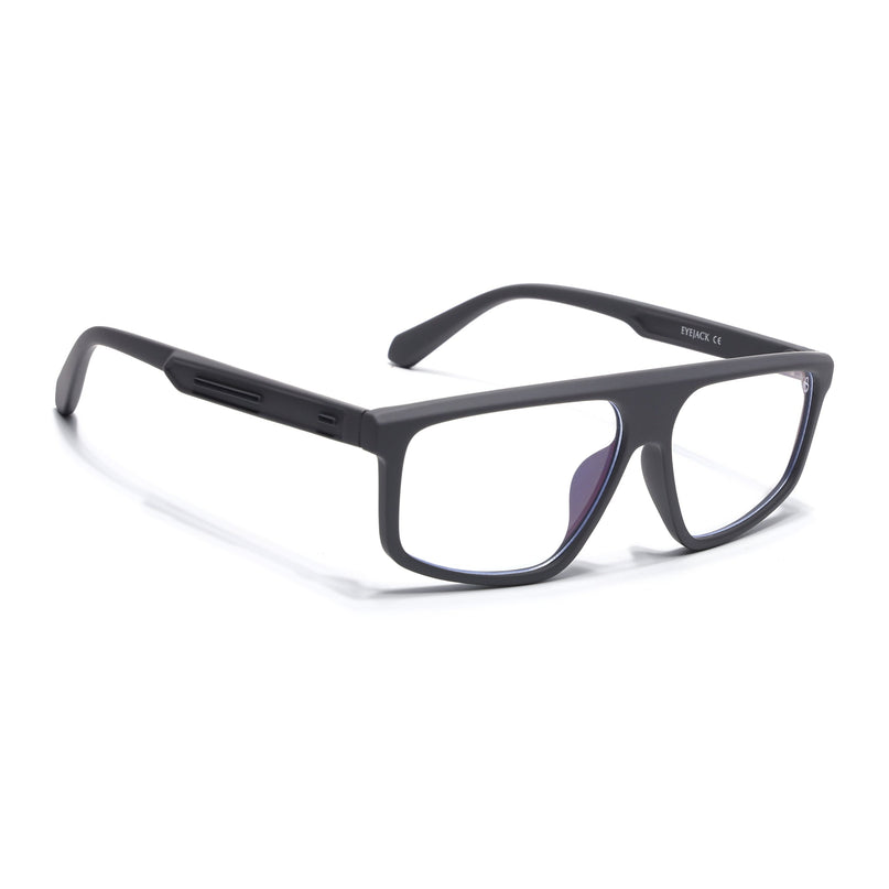 Eyejack Grey Rectangle Eyeglasses for Men & Women (2902FCL2088-C2)