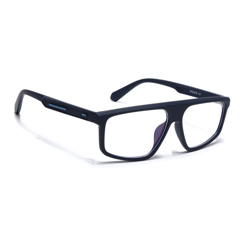 Eyejack Navy Blue Rectangle Eyeglasses for Men & Women (2902FCL2089-C3)