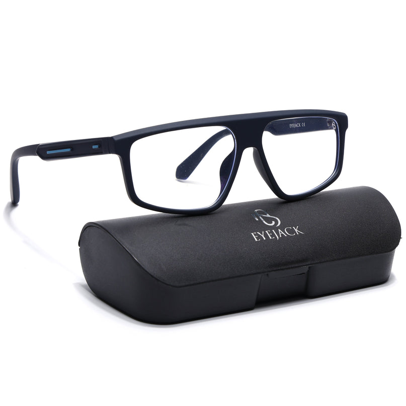 Eyejack Navy Blue Rectangle Eyeglasses for Men & Women (2902FCL2089-C3)