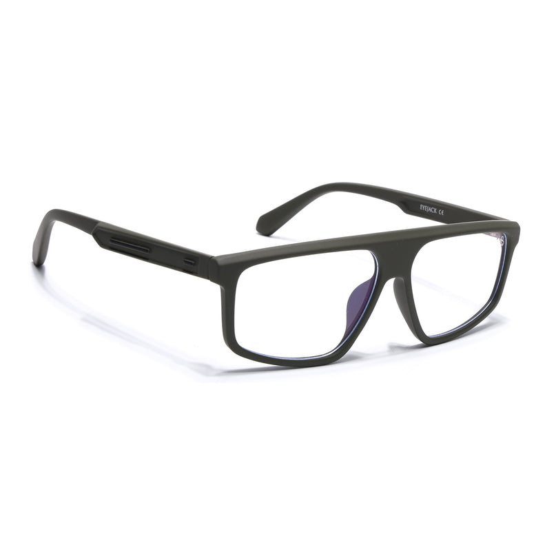 Eyejack Green Rectangle Eyeglasses for Men & Women (2902FCL2091-C5)