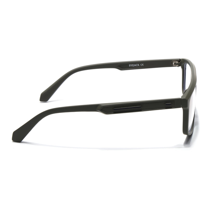 Eyejack Green Rectangle Eyeglasses for Men & Women (2902FCL2091-C5)