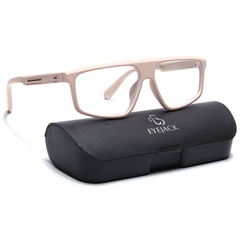 Eyejack Cream Rectangle Eyeglasses for Men & Women (2902FCL2092-C6)