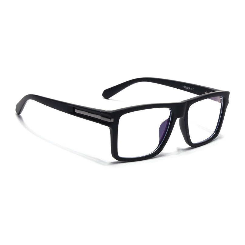 Eyejack Black Square Eyeglasses for Men & Women (2903FCL2093-C1)