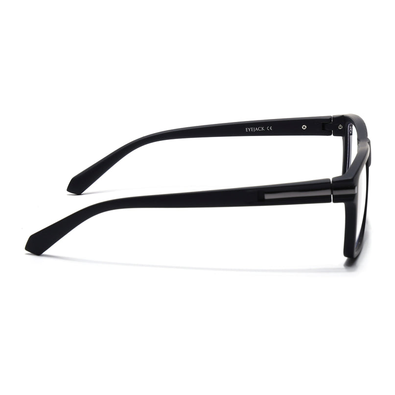 Eyejack Black Square Eyeglasses for Men & Women (2903FCL2093-C1)