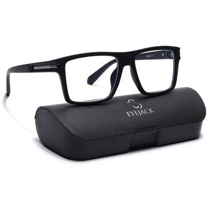 Eyejack Black Square Eyeglasses for Men & Women (2903FCL2093-C1)