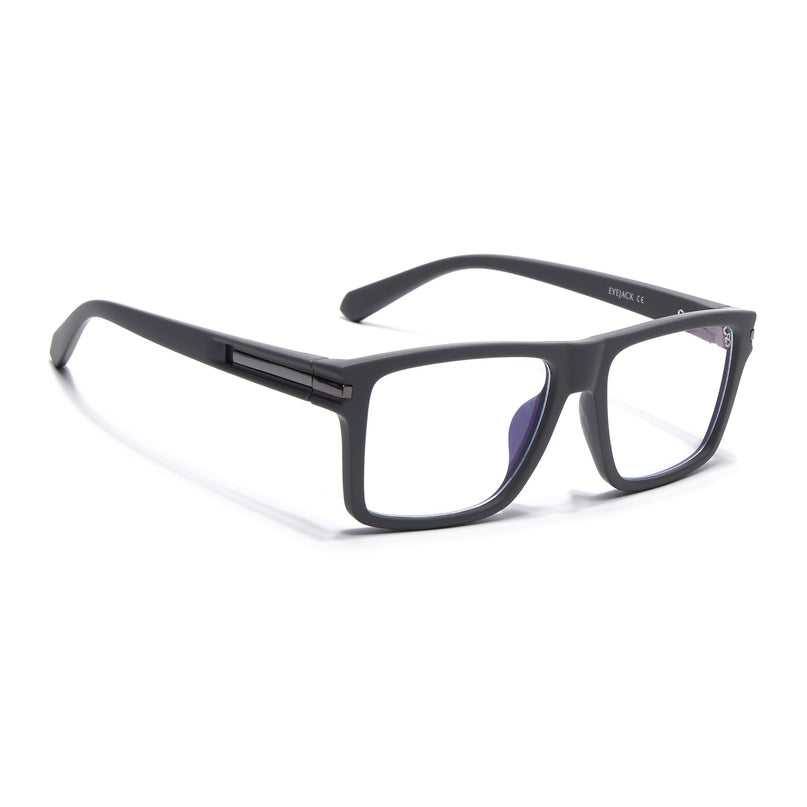 Eyejack Grey Square Eyeglasses for Men & Women (2903FCL2094-C2)