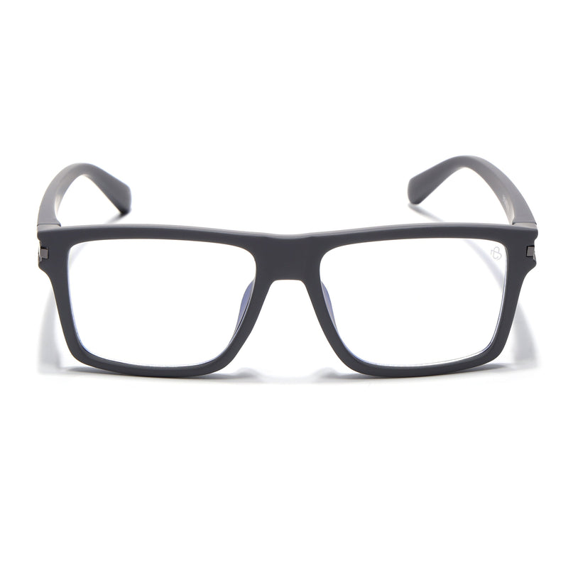 Eyejack Grey Square Eyeglasses for Men & Women (2903FCL2094-C2)