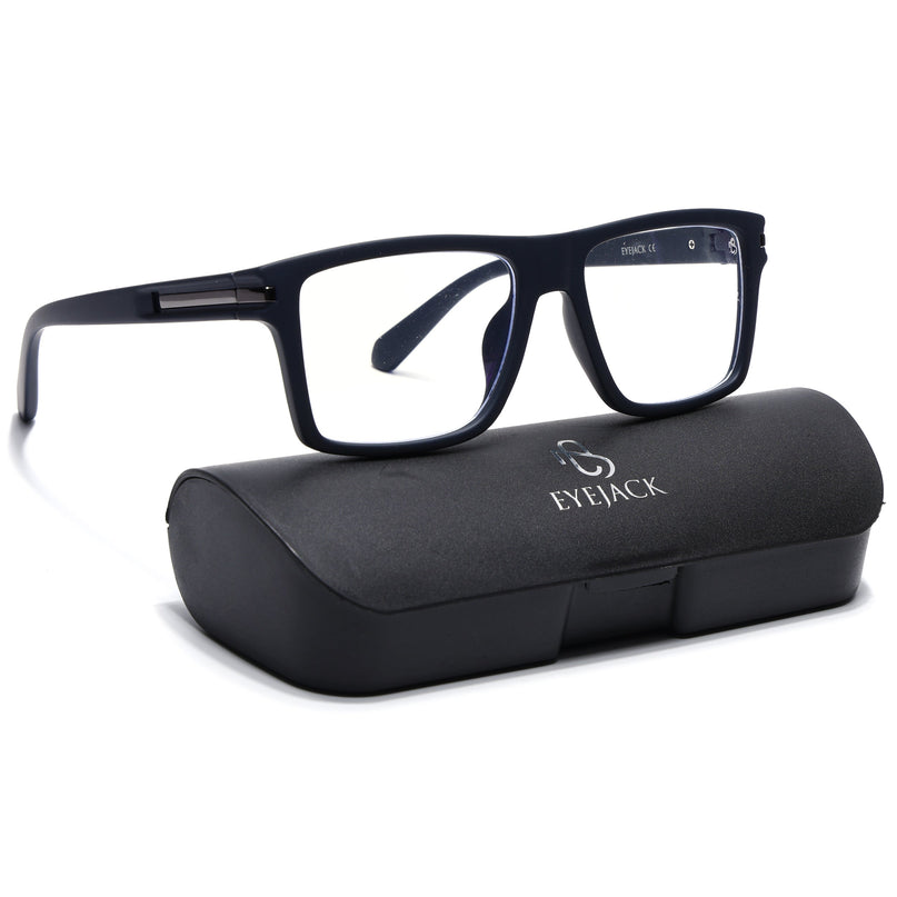 Eyejack Navy Blue Square Eyeglasses for Men & Women (2903FCL2095-C3)
