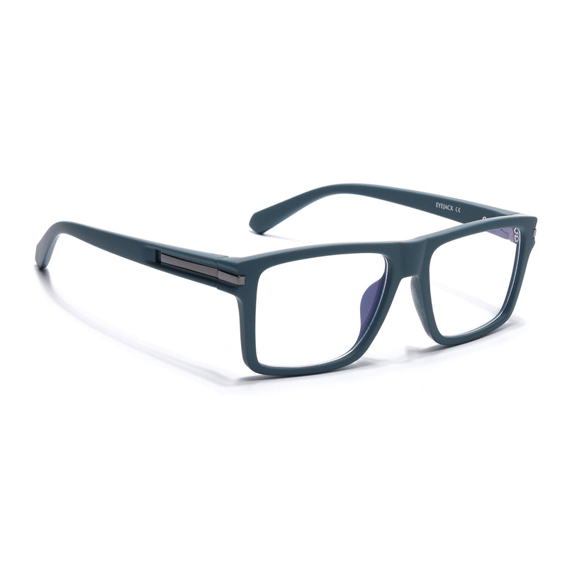Eyejack Blue Square Eyeglasses for Men & Women (2903FCL2096-C4)