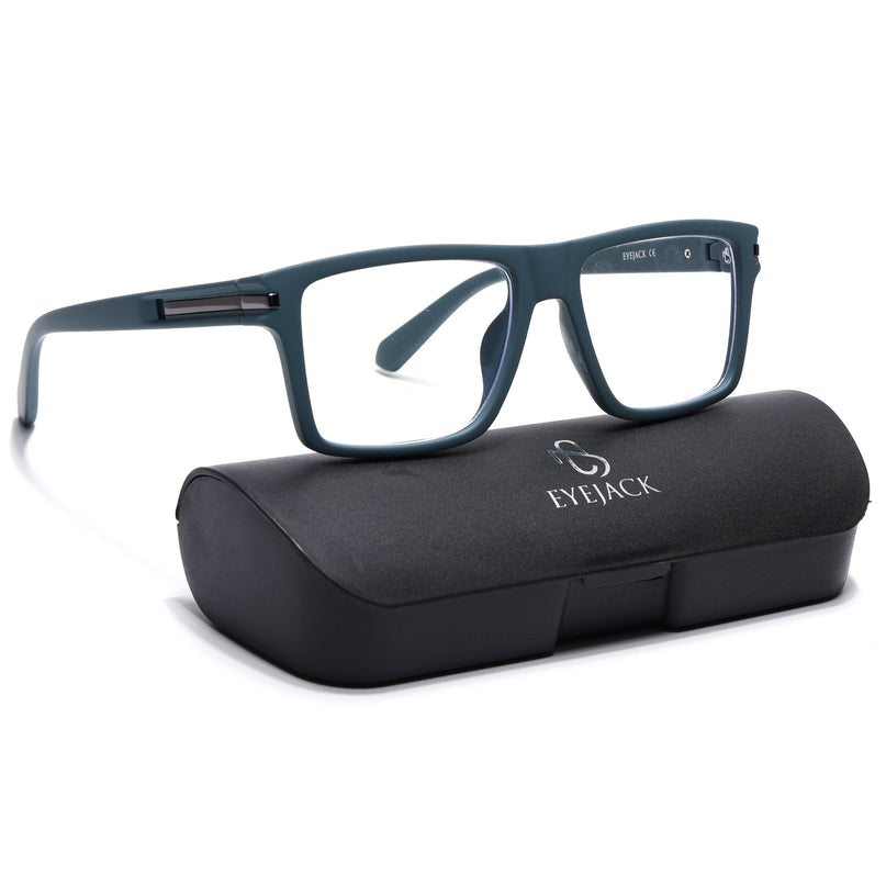 Eyejack Blue Square Eyeglasses for Men & Women (2903FCL2096-C4)