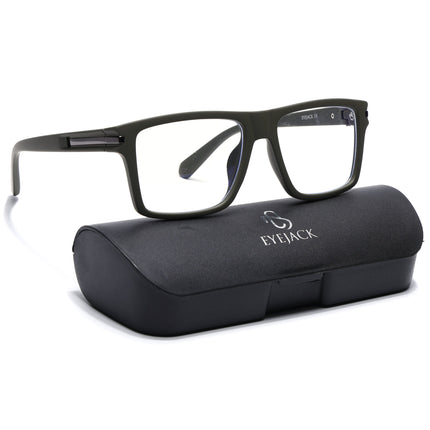 Eyejack Green Square Eyeglasses for Men & Women (2903FCL2097-C5)