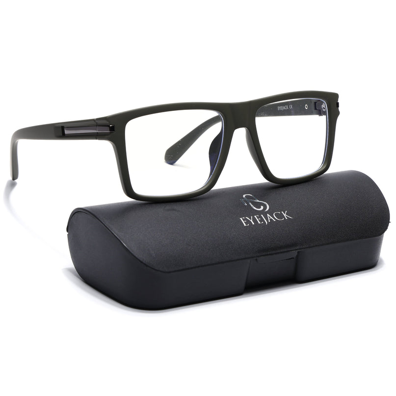Eyejack Green Square Eyeglasses for Men & Women (2903FCL2097-C5)