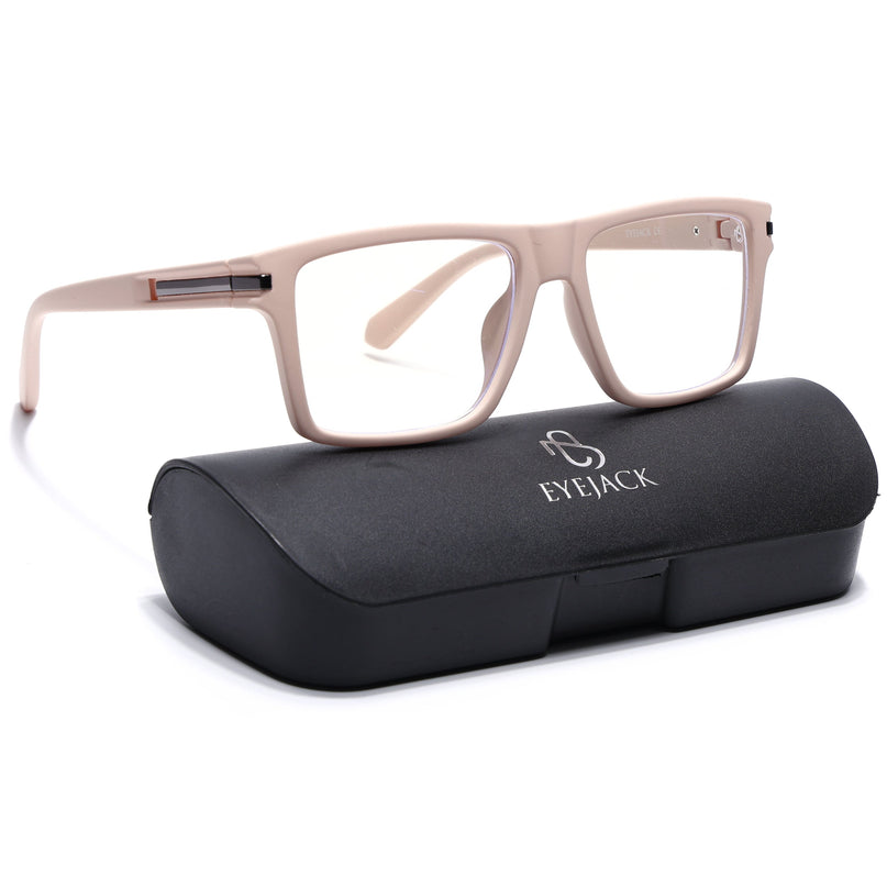 Eyejack Cream Square Eyeglasses for Men & Women (2903FCL2098-C6)