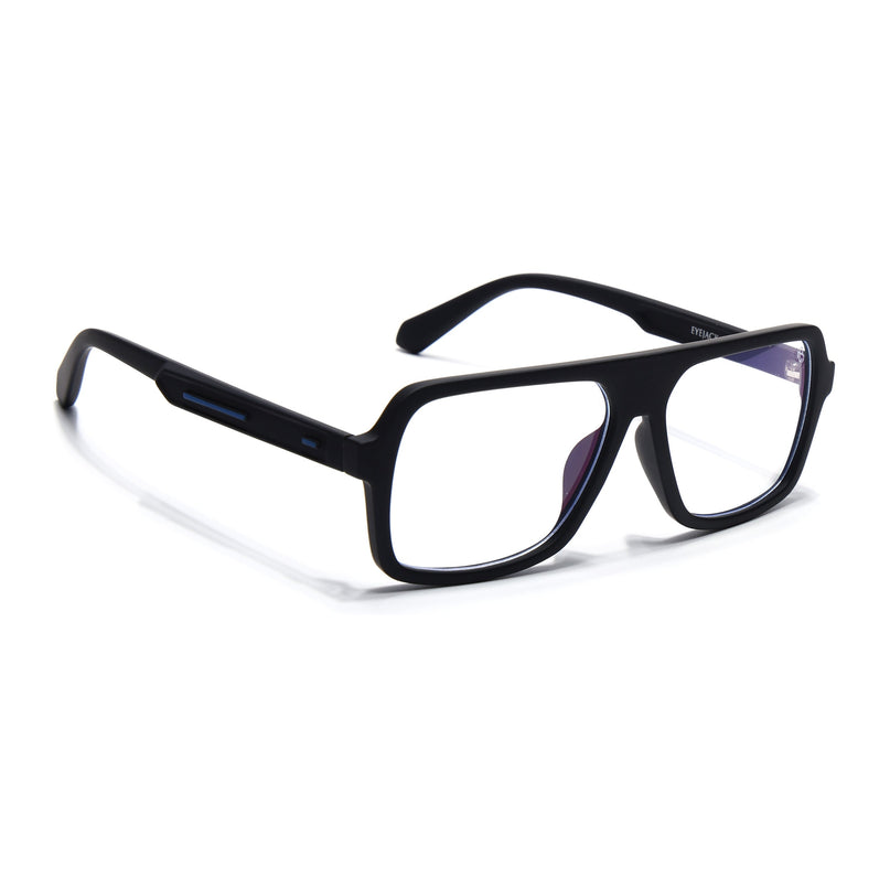 Eyejack Black Wayfarer Eyeglasses for Men & Women (2904FCL2099-C1)