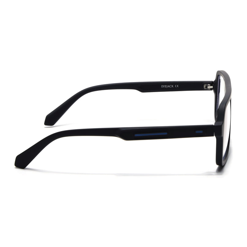 Eyejack Black Wayfarer Eyeglasses for Men & Women (2904FCL2099-C1)