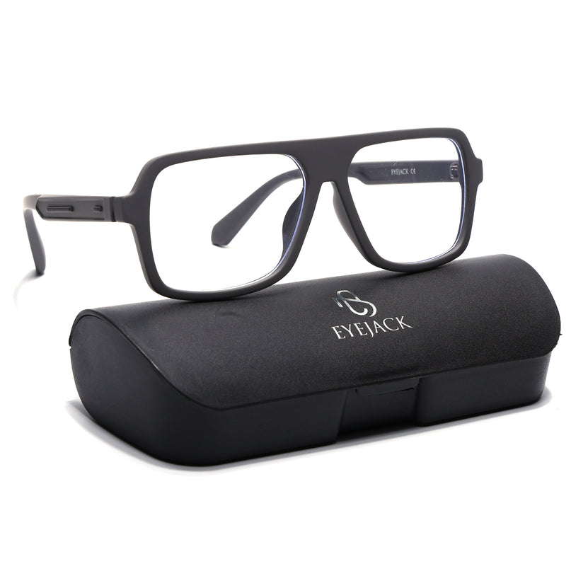 Eyejack Grey Wayfarer Eyeglasses for Men & Women (2904FCL2100-C2)