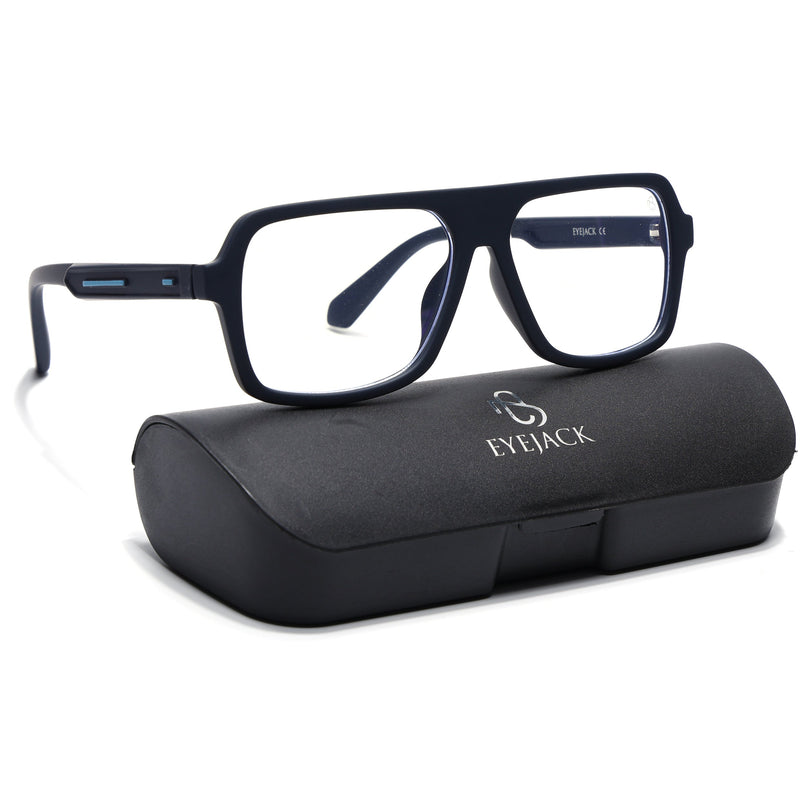 Eyejack Navy Blue Wayfarer Eyeglasses for Men & Women (2904FCL2101-C3)