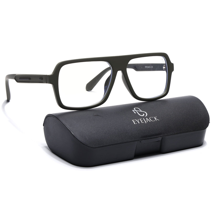 Eyejack Green Wayfarer Eyeglasses for Men & Women (2904FCL2103-C5)